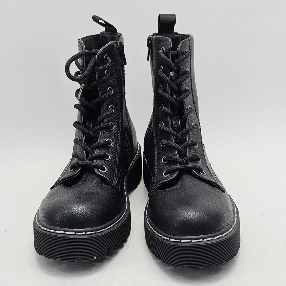 Sincerely Jules Hayden Black Combat Boots Platform Lug Sole Lace Up Zipper 7.5M - Picture 2 of 12